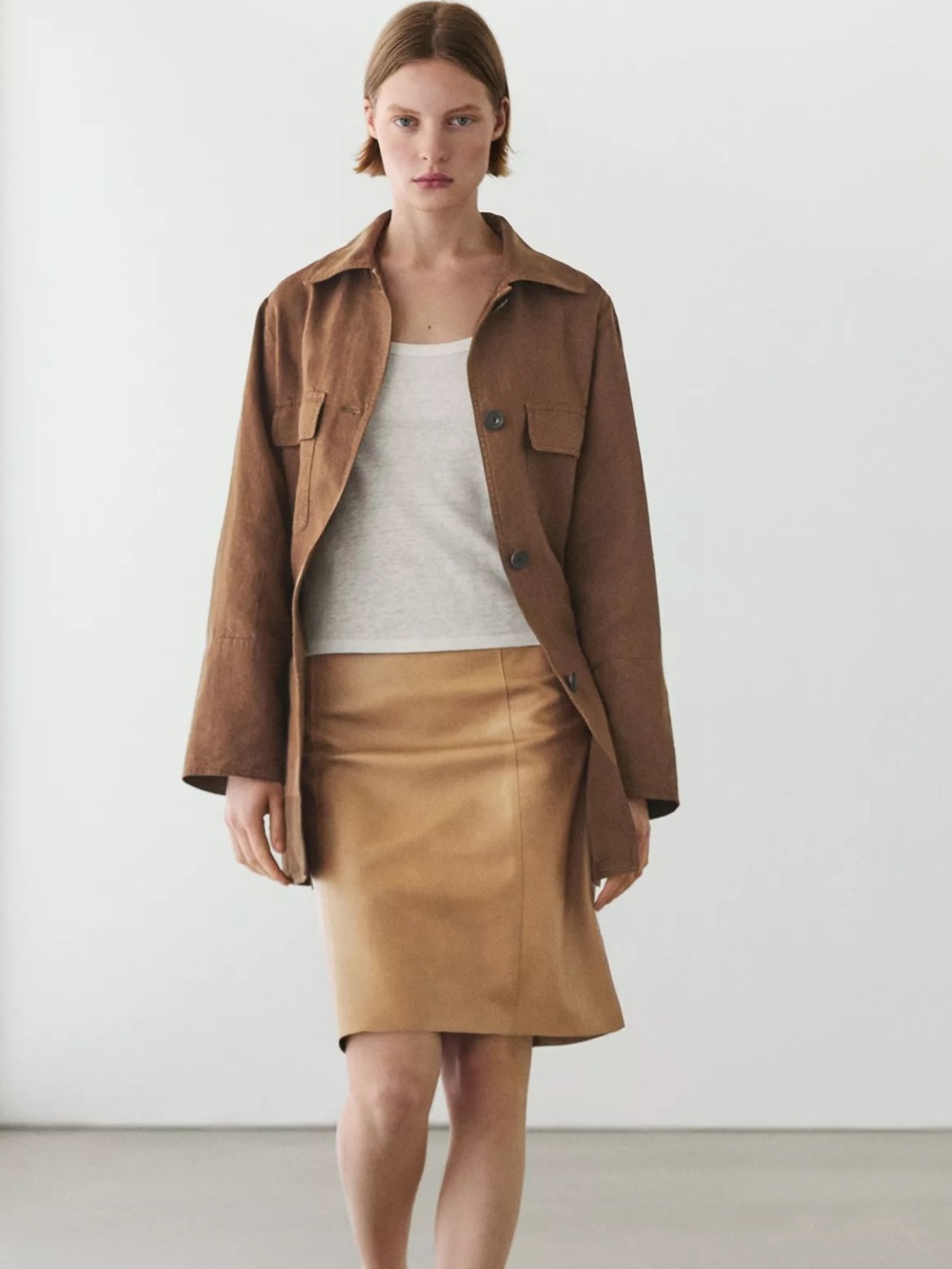 Massimo Dutti NWT NAPPA LEATHER MINI SKIRT 5370/690